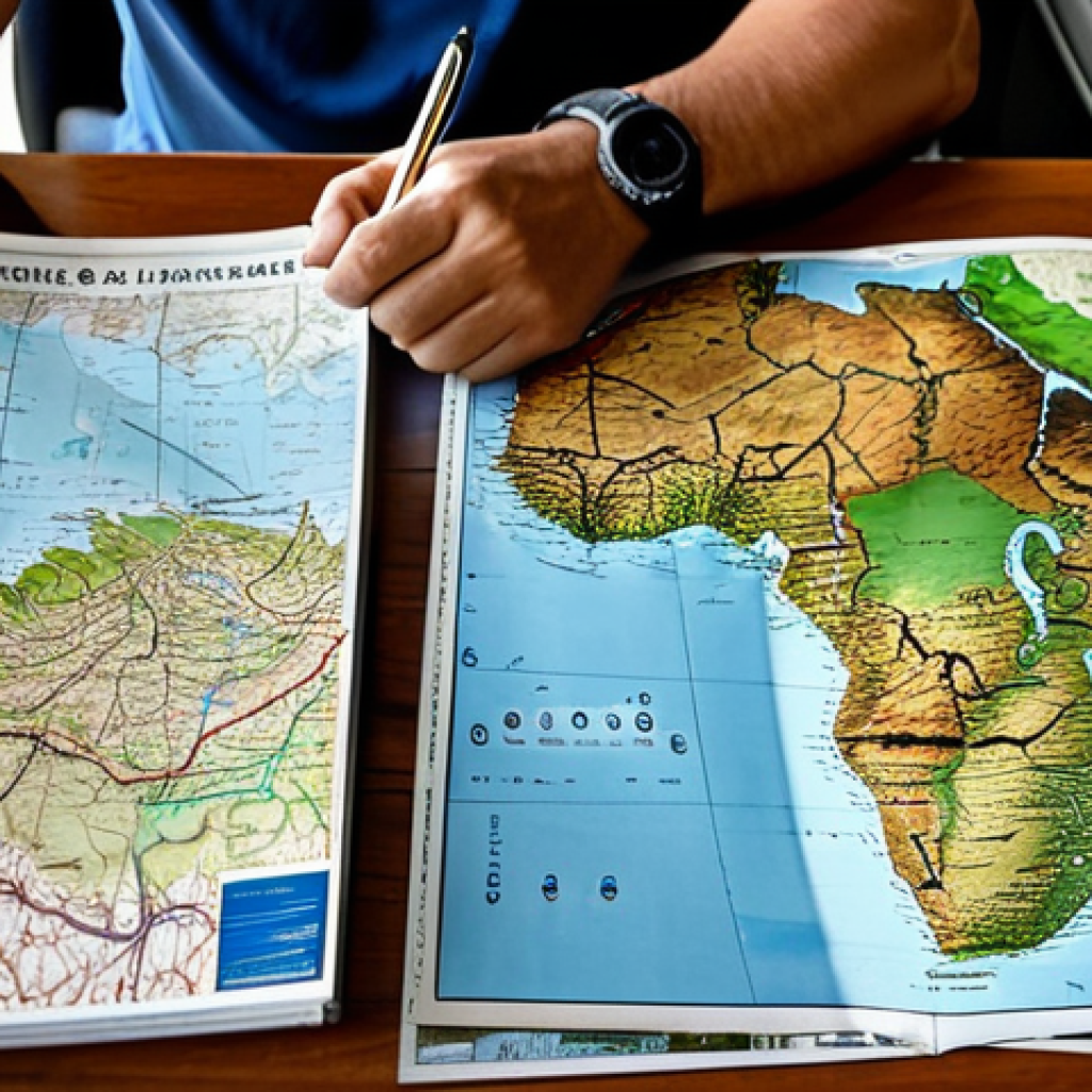 **
A traveler planning a Suriname road trip, sitting at a table with maps, rental car brochures, and travel guides, fully clothed, appropriate attire, safe for work, family-friendly, natural pose, correct proportions, professional photography, high quality.
**