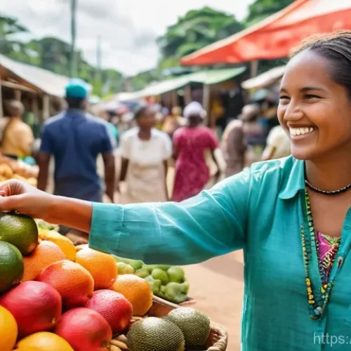 Home 21 수리남에서 현지인과 소통하는 방법 - A friendly female traveler with warm, genuine smile, dressed in modest, comfortable travel clothing ...